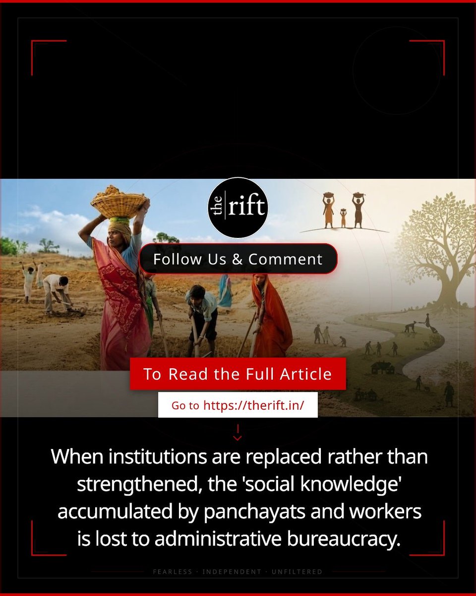 theriftin's tweet photo. Is replacing MGNREGA with new schemes just 'institutional erasure'? 'Transformation cannot simply mean substitution.' writes Ranjan Solomon. We must ask: in whose interests does the state really intervene? https://t.co/XJivIhd0Dm #Policy #Economics
https://t.co/XJivIhd0Dm https://t.co/Kf4YkygEcG