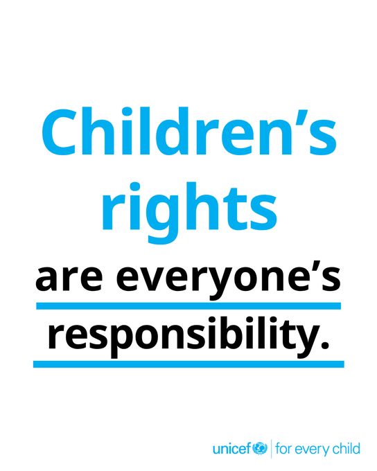 UN's tweet photo. Children are protected under international law.

Yet conflicts, climate change and other crises violate their rights every day, stealing their childhoods and putting their futures at risk.

@UNICEF stresses that protecting children’s rights is everyone’s responsibility. https://t.co/sK5goRq94k
