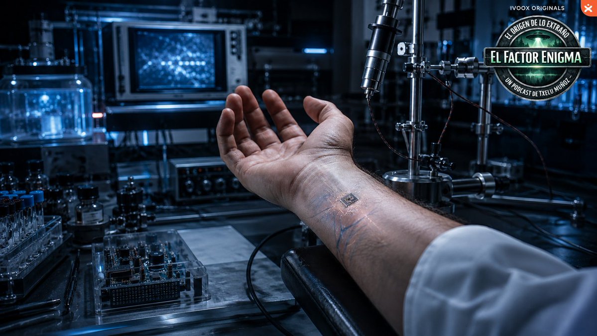 TxeluMD's tweet photo. El 24 de agosto de 1998, Kevin Warwick inició el experimento #Cyborg 1.0 al implantarse un  chip RFID bajo la piel. Un paso pionero hacia la integración entre seres humanos y #Tecnología que aún plantea profundas cuestiones éticas. #Ciencia #ElFactorEnigma https://t.co/PH0Kk7CqwN
