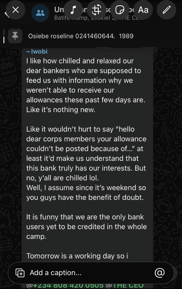 _RavenZa's tweet photo. Union Bank!
@UNIONBANK_NG
You’re using Corp members Future to gamble Abi!  PAY US OUR ALLOWEES NOW! For 5 days nw we still haven’t received our allowance despite the fact that everyone other Corp members have! I’ll be on TikTok waiting for U guys From Edo state,OKADA NYSC CAMP! https://t.co/Ejik2nnvFf