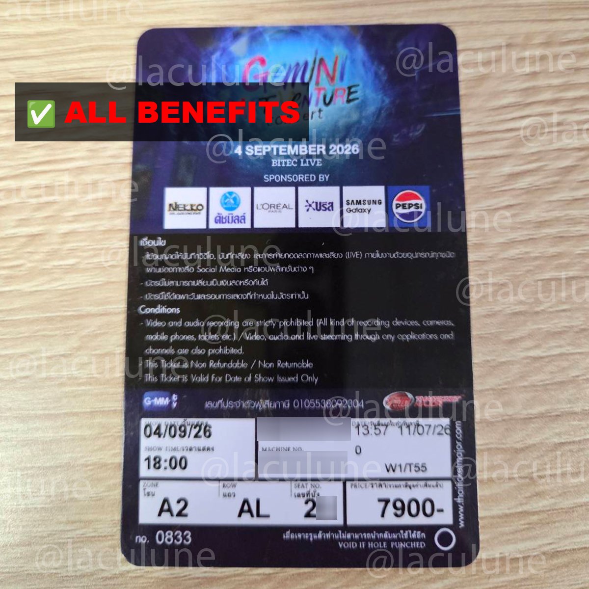Laculune's tweet photo. WTS
ปล่อยบัตร Gemini Concert 🌟

- วันที่ 04/09 
โซน A2 แถว AL (*ใกล้สเตจรอง*)
ALL BENEFIT ✅️
ปล่อย 6,900 (ต่อรองได้)

- วันที่ 05/09
โซน A1 แถว AM
ALL BENEFIT ✅️
ปล่อย 4,000 (ต่อรองได้)

นัดรับชนมือได้ตาม BTS/MRT
💬 สนใจ Dm สอบถามก่อนได้ครับ

#Geminiconcert https://t.co/LhkhS1EzS9