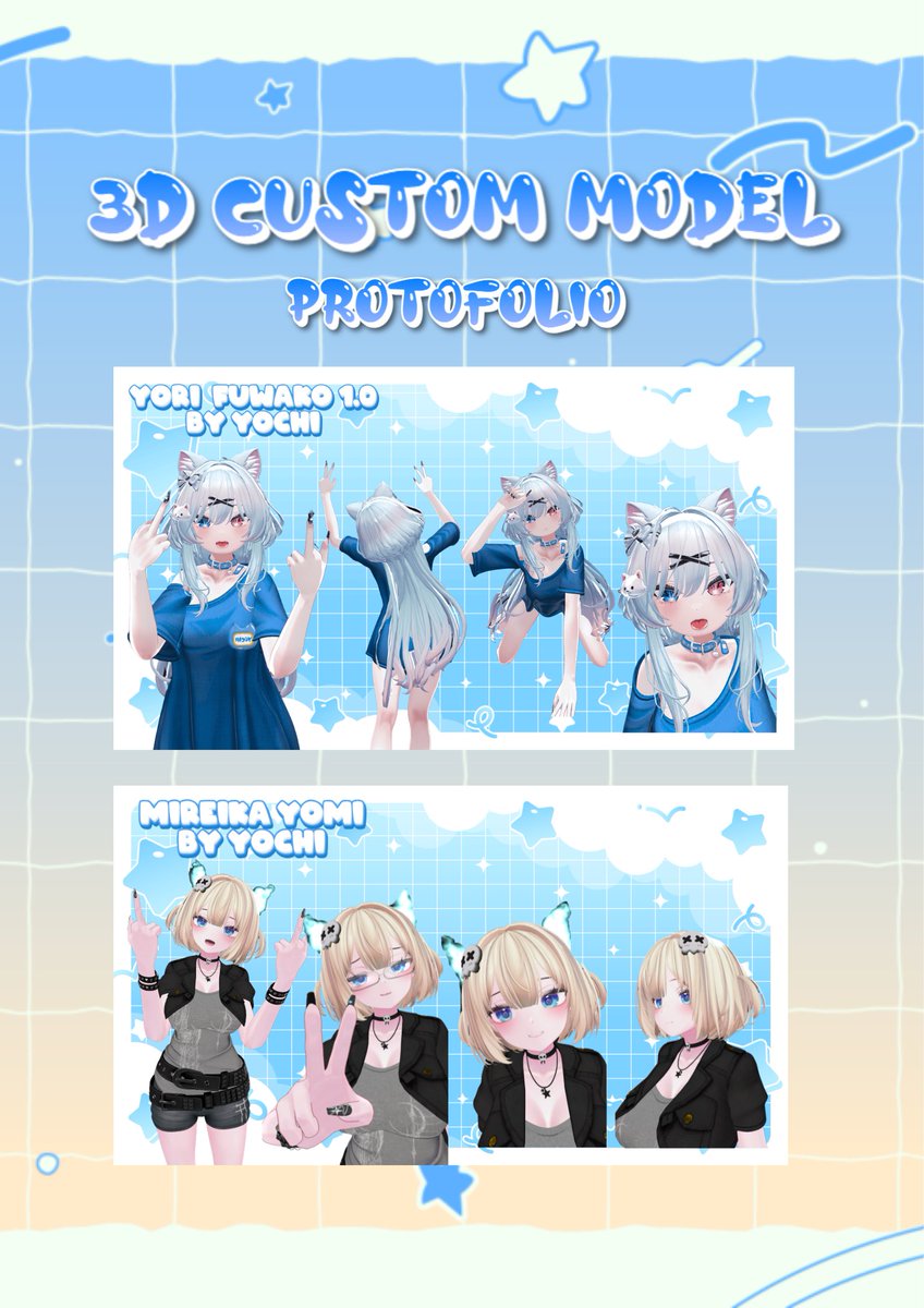 itsyorifuwakoo's tweet photo. AKU OPEN KOMIS 3D VTUBER( VRCHAT) 😌 dm me kalau mau ask dulu gpp murah meria kok aman cuman simple aja yak~
link di bio~ protoo pelan pelan ku masukin semoga banyak yang mau jadi proto aku~
#vtuberid #3dvtuber #opencomis #opencomission #openkomis #comissionopen #vrchat https://t.co/AQUdmVk74p