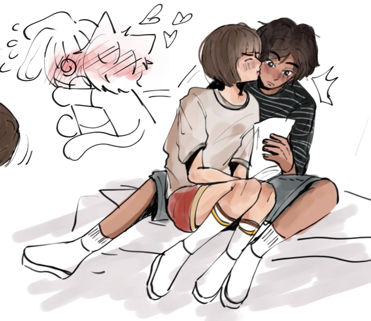 paintmycleric's tweet photo. hi meet will's cute summer bf.... 🐇🐈‍⬛️ mike's not a fan, apparently 😛 https://t.co/c12POmUxWN