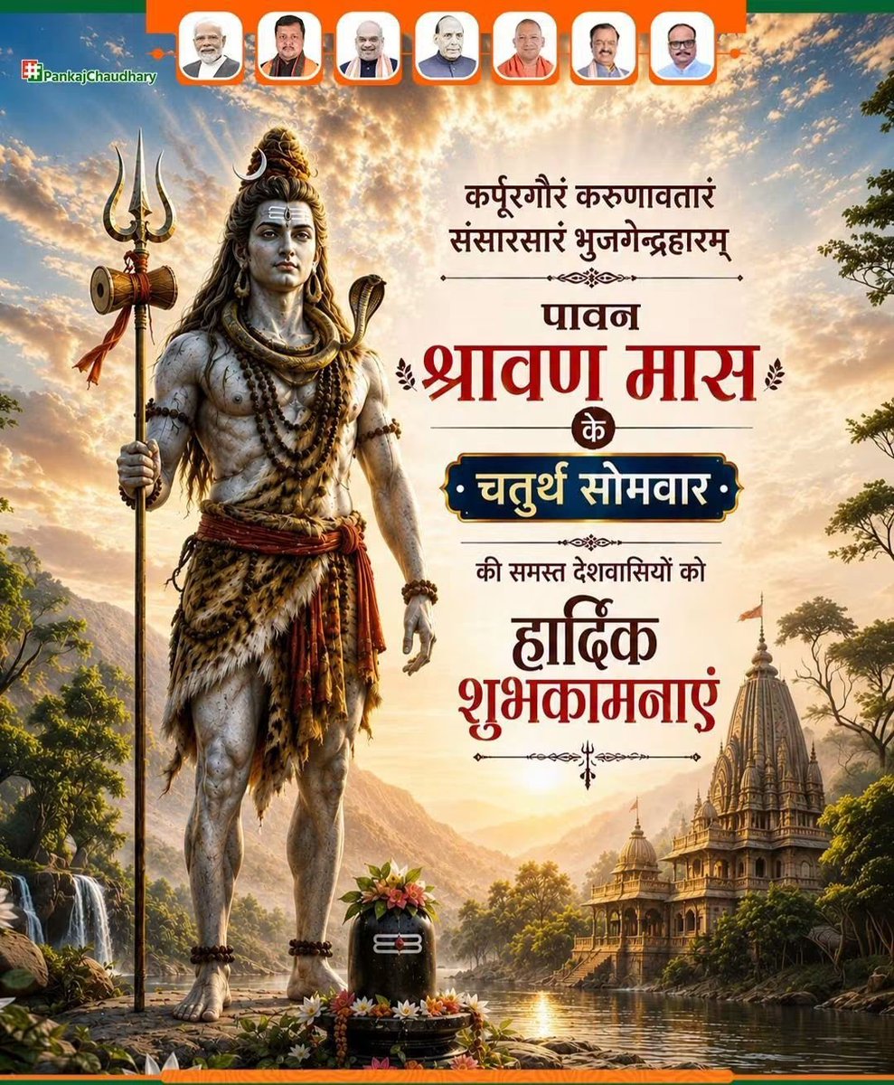 Awadhes20867082's tweet photo. कर्पूरगौरं करुणावतारं संसारसारं भुजगेन्द्रहारम्।

पावन श्रावण मास के चतुर्थ सोमवार की समस्त देशवासियों को हार्दिक शुभकामनाएँ।

देवों के देव महादेव की कृपा से सभी के जीवन में सुख, शांति, समृद्धि एवं आरोग्य का वास हो। 

भोलेनाथ सभी की मनोकामनाएँ पूर्ण करें।

हर हर महादेव! https://t.co/my16BySUZU