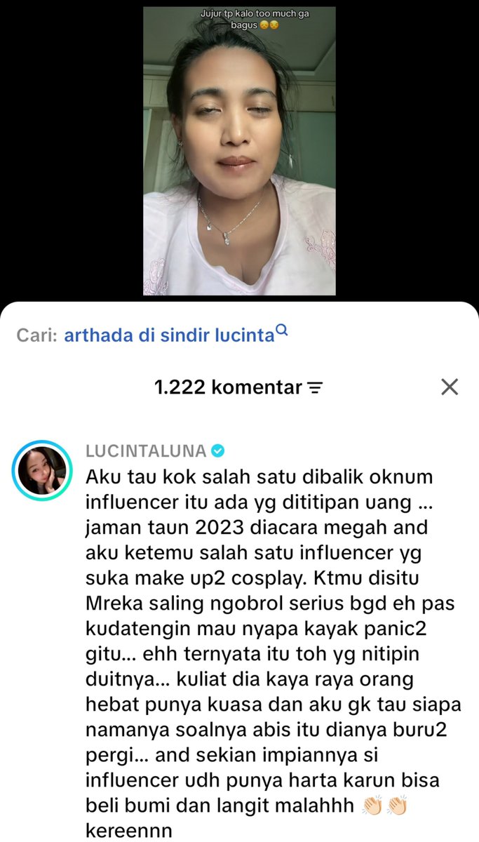kamarlintang's tweet photo. Lucinta Luna & Lina Mukherjee BONGKAR oknum influencer yg kaya raya dari uang titipan 😳

Menurut Lina & Lucinta gak masuk akal kalau ada influencer yg flexing bisa beli rumah puluhan miliar dari hasil endorse.

Lina bahkan bilang pasti ada nakalnya tuh influencer.

Kecuali kalau sekali endorse, influencer itu dapat ratusan juta. Atau, influencer itu punya bisnis lain.

Lucinta bahkan pernah ketemu yg dapat titipan duit, langsung kabur & panik saat dia mau nyapa.