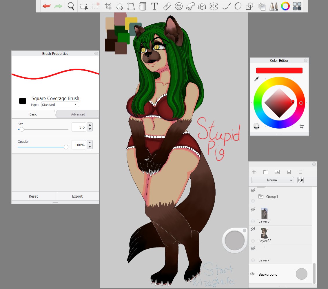 glitter_markers's tweet photo. Supposedly showing your WIP with the program tools gets you views, so here's my girl: Dusty #AutodeskSketchbook #WIP #digitalart #NoAI #AntiAI https://t.co/l2c1PzJgF2