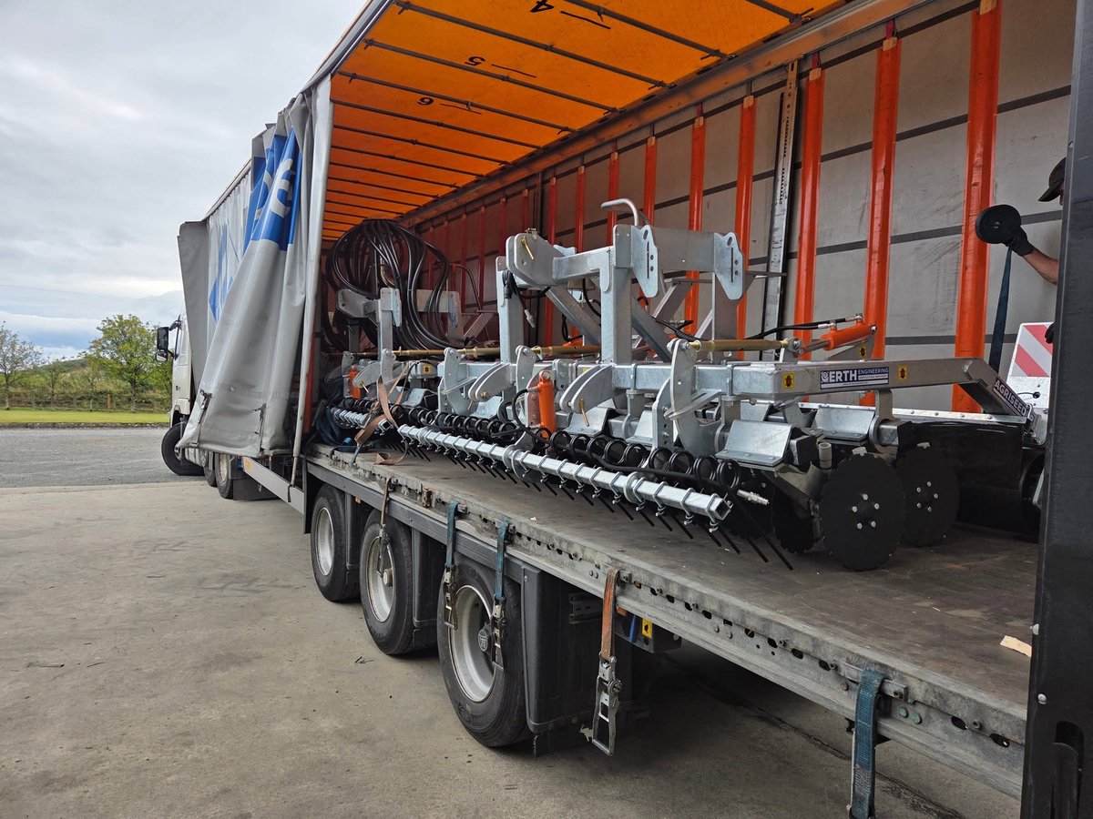 ErthLtd's tweet photo. A bit of rain and lots of variety this week. 

4 Krummenacher ready Agriseeder E on way to Muller Ag in Switzerland and a 6m Agriseeder with all the bells and whistles on the way to Wales https://t.co/TgwhTBj6x0