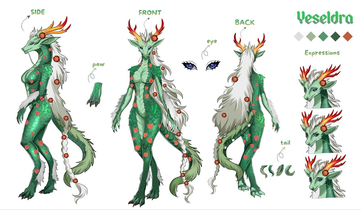 yeseldra's tweet photo. Hey happy to Post yeseldra now hear is her ref sheet hope you guys like her https://t.co/cKMGmunmvT