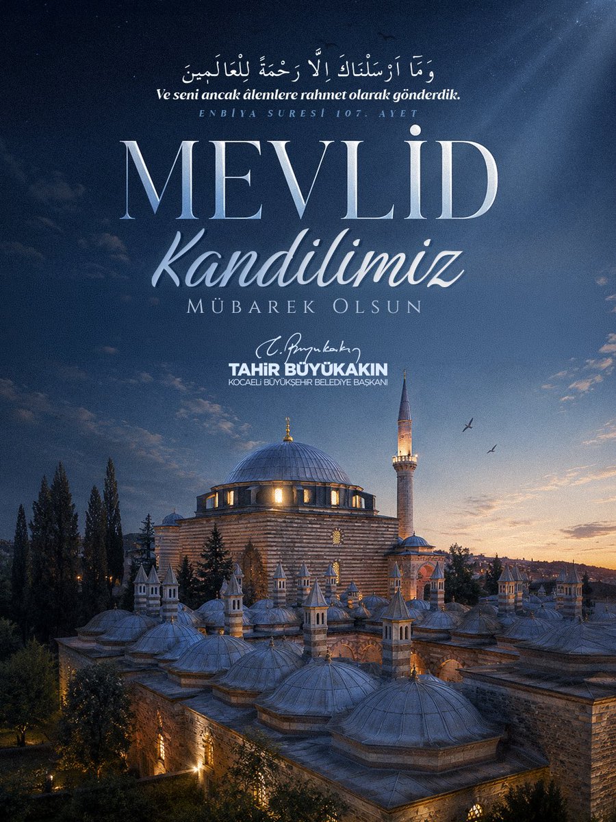 tahirbuyukakin's tweet photo. Âlemlere rahmet olarak gönderilen Peygamber Efendimiz’in dünyayı teşrif ettiği bu mübarek gece; gönüllerimize huzur, hanelerimize bereket, şehrimize ve tüm insanlığa rahmet ve merhamet getirsin. https://t.co/lF7EUGSvMJ
