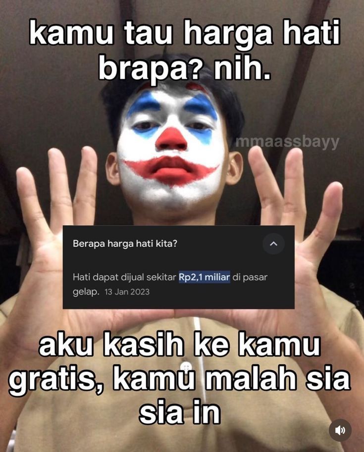 geeneto's tweet photo. 😂 Katanya hati nggak ternilai harganya… ternyata ada juga yang bikin hati jadi investasi.
Hati sudah dikasih full, balasannya malah cicilan air mata. 🤡💔
#QuotesLucu #HumorReceh #KataKata #MemeIndonesia #Relatable #XIndonesia #fypシ゚viral https://t.co/H5lEE3qMSX