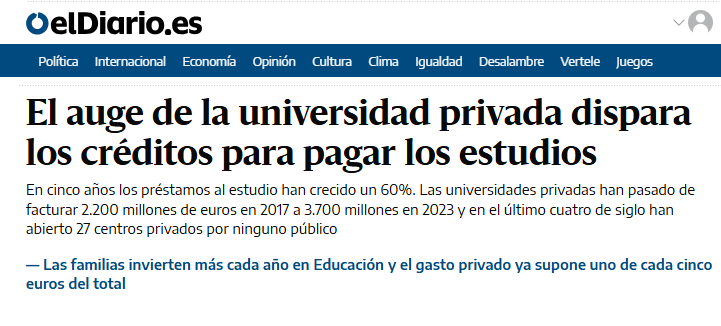 jimolinaarroyo's tweet photo. En 2025, el 14% del crédito bancario fue a familias para pagar estudios superiores.
El dato no para de crecer en los últimos años.
Cuando defendemos la #EducaciónPública, hablamos de eso.
En lo que va de siglo, 27 nuevas universidades: todas privadas. Ninguna pública. https://t.co/4ofJyKod0e