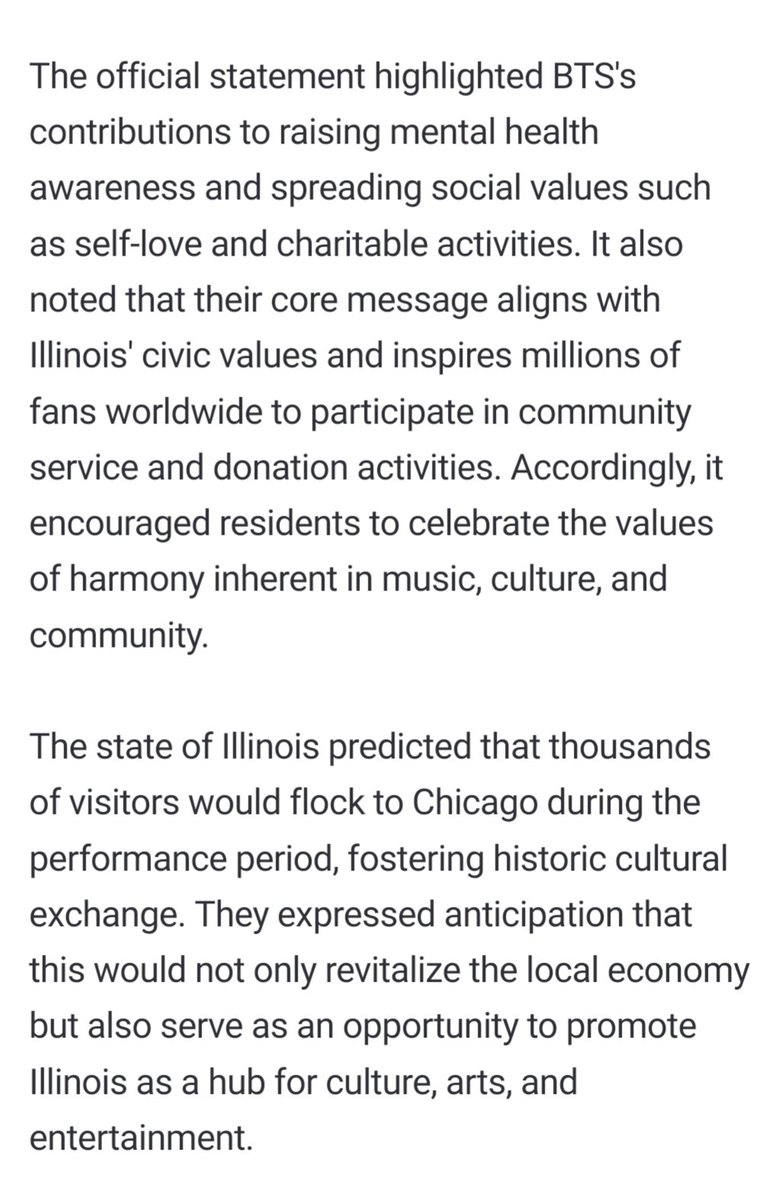shadow_twts's tweet photo. Illinois Governor JB Pritzker proclaimed Aug. 27 and 28 as "BTS Day in Illinois," coinciding with @BTS_twt performances at Soldier Field in Chicago on its "Arirang" world tour.

With thousands visiting Chicago for the concerts, the city is expecting an economic boost. https://t.co/DvMkESnGcC