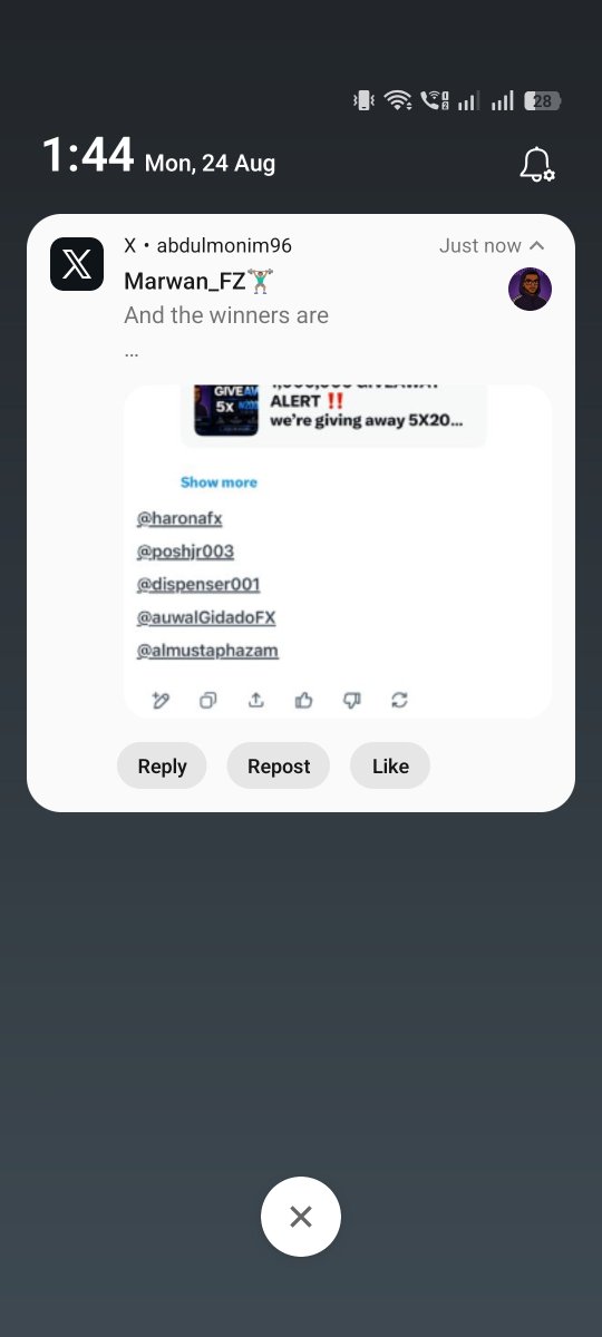 abdulmonim96's tweet photo. @Marwan_fx01 @haronafx @Poshjr003 @Dispenser001 @auwalGidadoFX @almustaphazam @mekfunded Hoping next time 🙏 
@Marwan_fx01 https://t.co/nCRH16yixF