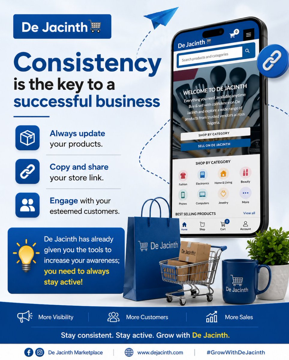 de_jacinth's tweet photo. Consistency is the key to a successful business

Always update your products, copy and share your store link, and engage with your esteemed customers. De Jacinth has already given you the tools to increase your awareness; you need to always stay active https://t.co/89tOyReIfb
