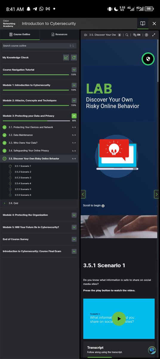 SamadAbiodun13's tweet photo. 🚀 Module 3 completed! 🔐
Deepened my knowledge of data protection, privacy, data maintenance, and device security.
One key lesson: deleted data isn’t always truly gone—it can potentially be recovered using forensic tools.
Still learning. Still growing. 💻
#Cybersecurity #Cisco https://t.co/tGBRU2gg8L