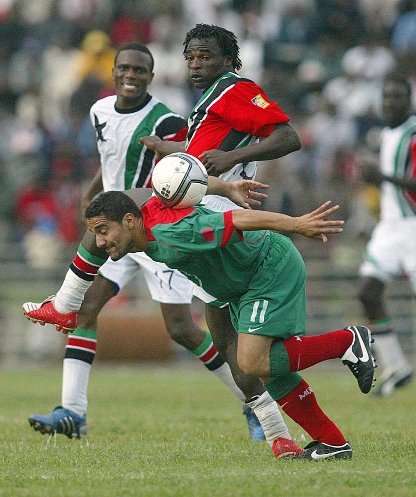 KasaraniStadium's tweet photo. 🇰🇪 21 years ago… Harambee Stars faced a star-studded Morocco 🇲🇦 in a 2006 World Cup qualifier before a packed Nyayo Stadium🏟️🔥

A young Dennis Oliech was rising, while Morocco came loaded with stars.⭐

90 minutes of battle ⚔️ ended 0–0⚽️

Who remembers this classic? 👀👇 https://t.co/2rfLMTlkPH
