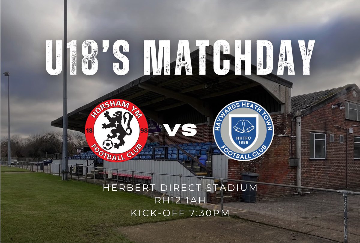 HHTFCU18's tweet photo. MATCHDAY 👊

Today we travel to the Horsham YM in the Isthmian League U18 East Division 

Bring the noise 🥁 https://t.co/sKSsfq2zoM