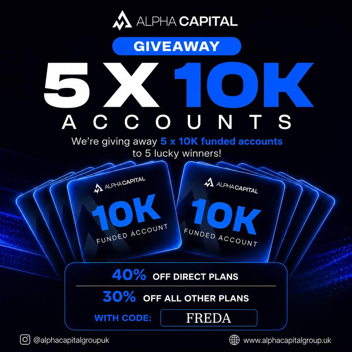 freda_trades's tweet photo. GIVEAWAY ALERT🚨

✔️5X $10,000 ACCOUNTS

✔️Follow @freda_trades @AlphaCapitalUK @Krishacg 

Also @BBjedo and @itz_megz74 

✔️Like,repost,tag 3 trader

✔️ Engage Quoted post (A must )

✔️ Good luck 🤝🏽

Winners will be announced on Friday. https://t.co/qUgpkXNw7v