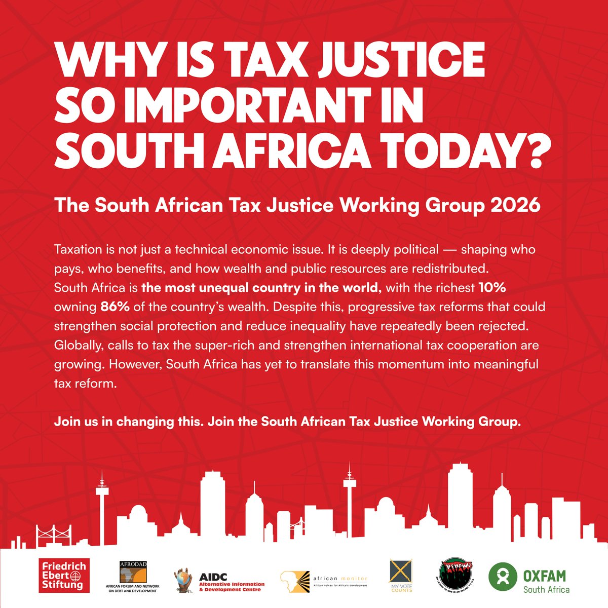 FES_SouthAfrica's tweet photo. Reclaiming taxation as an instrument of democracy, accountability, and power
“Tax is not only a means of raising revenue to finance public services but also a key instrument for redistribution, reducing inequality, and strengthening democratic accountability.” https://t.co/eJZ0OacbyY