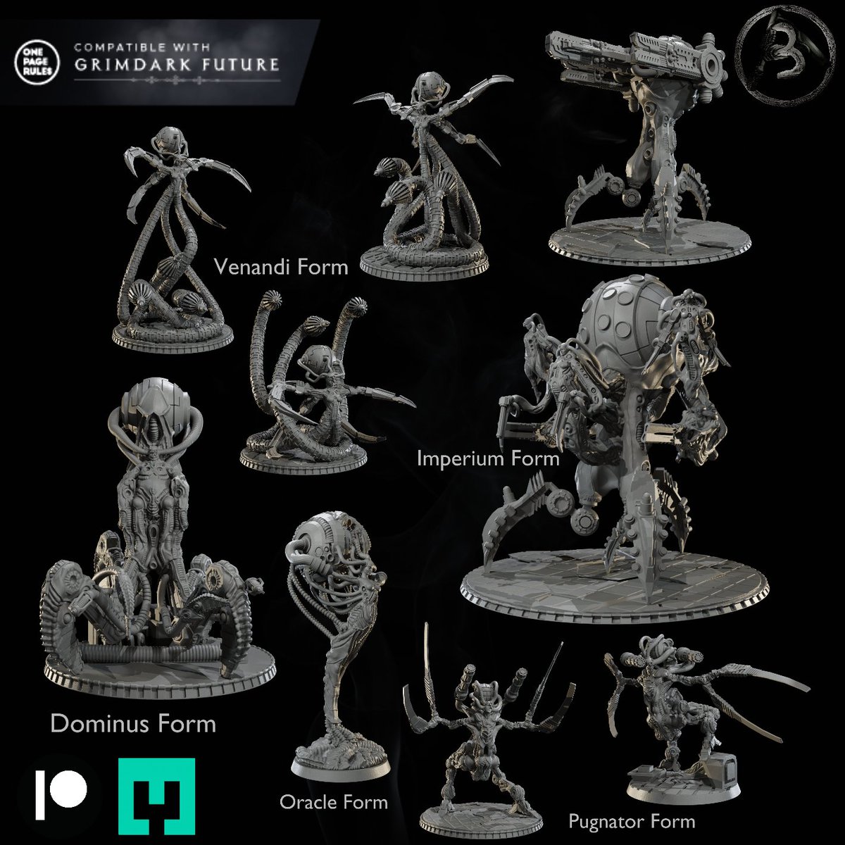 bLUARt8's tweet photo. The upper hierarchy of the Mechanical Hive.  These are 40% off right now in the MyMiniFactory Summer Sale. Link in bio or search https://t.co/prucJcdhaJ_Miniatures on MyMiniFactory.

#3dprinting #miniatures #stlfiles #tabletop #wargaming #3dminis https://t.co/AkSlFfx9TK