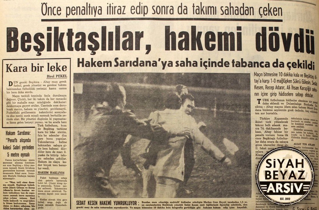 Eaglereports's tweet photo. Beşiktaşlılar hakemi dövdü. 

20/11/1969 https://t.co/KJGq6HESEL