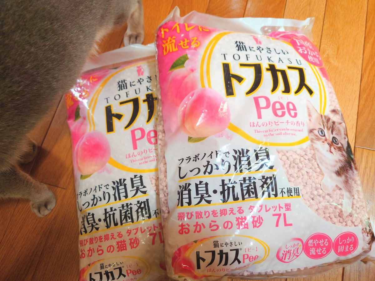 aki76c's tweet photo. 今朝起きたらなぜか筋肉痛…原因は多分コレ(笑)
猫砂10袋を2袋14kgずつ5回、2階まで運んだ…だけ…🙄
うん、筋肉なんも無いやまだ😇
そもそも1回でもっと持てるようにならなきゃ！筋トレ筋トレ💪 https://t.co/psFmCXDPmC