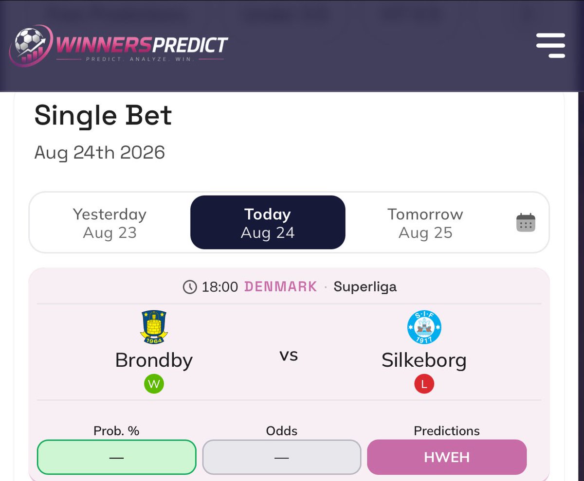 Winnerspredict1's tweet photo. WORLD BEST SOCCER PREDICTION WEBSITE 2026⚽️ 

✅HIGH WIN STREAK
✅BACK 2 BACK

HERE👇
https://t.co/2tCsPBoRSM
https://t.co/2tCsPBoRSM

✅BANKER OF THE DAY
✅OV1.5 OV2.5 &amp;UNDER 3.5
✅DC,BTTS/GG,DRAWS &amp;MORE

✅JOIN TELEGRAM 👇
✅ https://t.co/vLYqZ9P91e
✅ https://t.co/vLYqZ9P91e https://t.co/wz9mVWMgPm