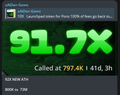 xAidenCrypto's tweet photo. Pons $PONS NEW ATH - Amazing 

Launchpad token for Pons 
100% of fees go back to Pons  

Called at 800K mcap 

92X Profit 

From 800K to 73M 

0x39dBED3a2bd333467115dE45665cC57F813C4571