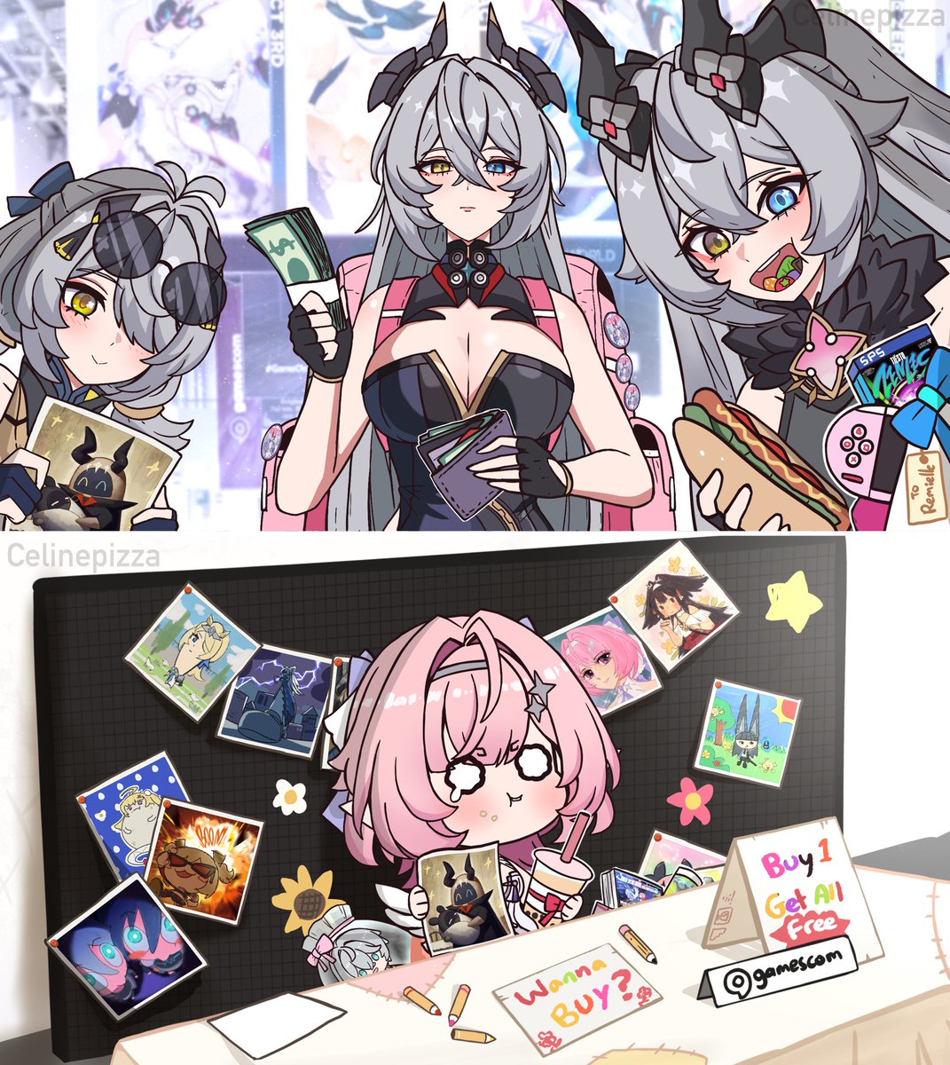 PizzaCeline05's tweet photo. Someone unexpected also come to visit Remielle....... 
My dear old friend, I have come to visit your booth

#WelcomeBackToNewEridu #ZZZxgamescom #HoYoverseGC26 https://t.co/RbOYSzs75W