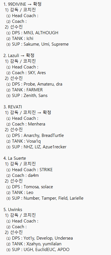 yjw891213's tweet photo. 2026 OWCS ASIA - JAPAN STAGE 3 Open Qualifier 신청 마감 주요 팀들 https://t.co/08nioc5xkr