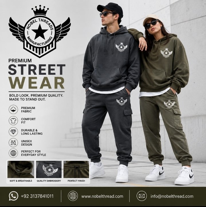 Nobelthreads's tweet photo. Premium Streetwear by NOBEL THREAD 
Modern designs, premium fabrics &amp; custom branding. Wholesale 

📱 WhatsApp: +31 37841011
📩 info@nobelthread.com
🌐 https://t.co/bJOM58UeY0

#Streetwear #NobelThread #CustomStreetwear #UrbanFashion #CustomApparel #WholesaleClothing #FashionWear https://t.co/iWiqkTvokG