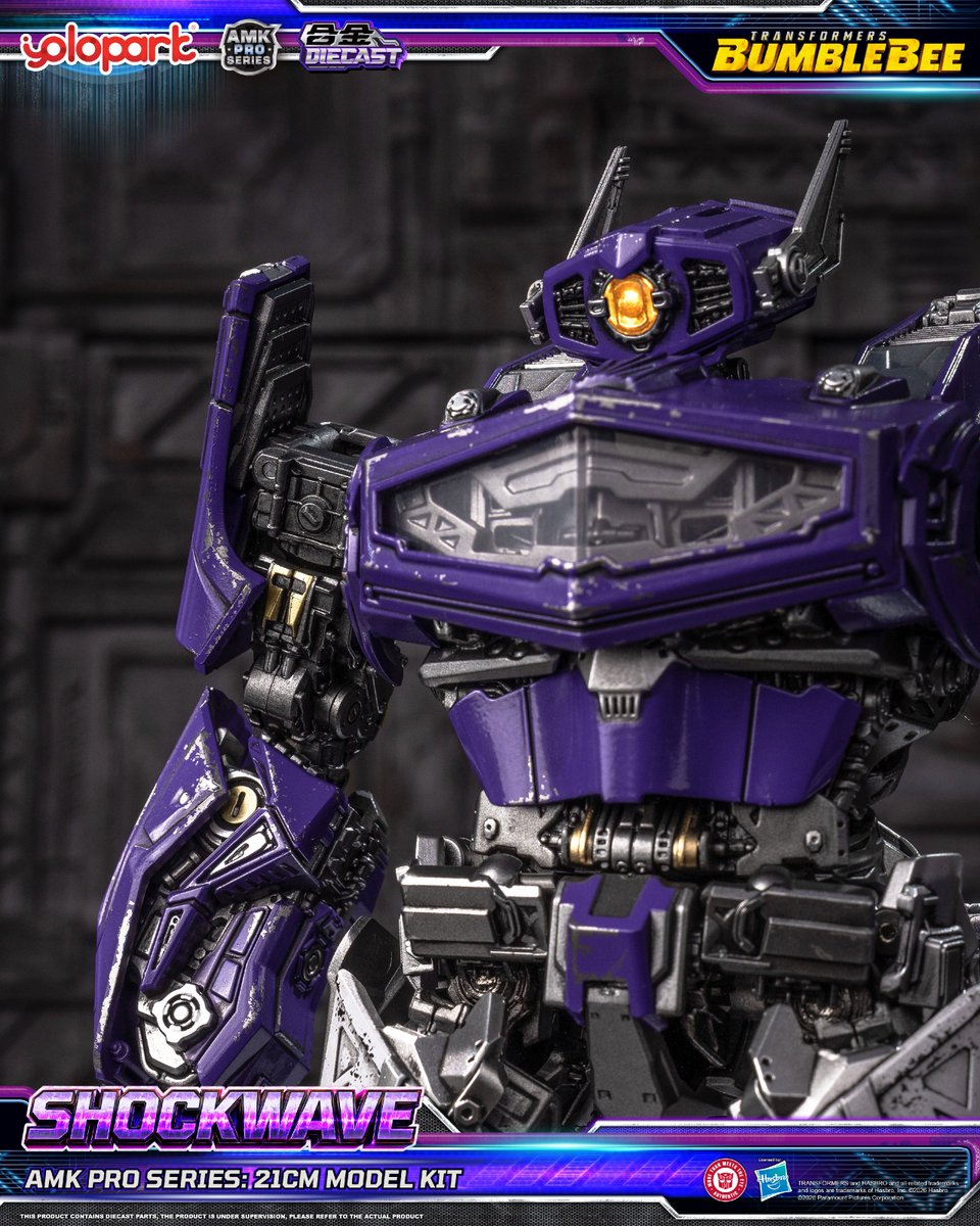 yolopark's tweet photo. OFFICIAL IMAGES REVEALED | AMK PRO Series “Bumblebee” Shockwave
Faithful to the official design, featuring exclusive pre-painting techniques and die-cast parts across the armor and multiple joints. The metallic finish and added weight bring a more authentic sense of Cybertronian life. 

⏰ Pre-orders officially open in 8 hours!
More new product details will be revealed soon. Stay tuned! 

#YOLOPARK #transformers #transformersbumblebee #shockwave