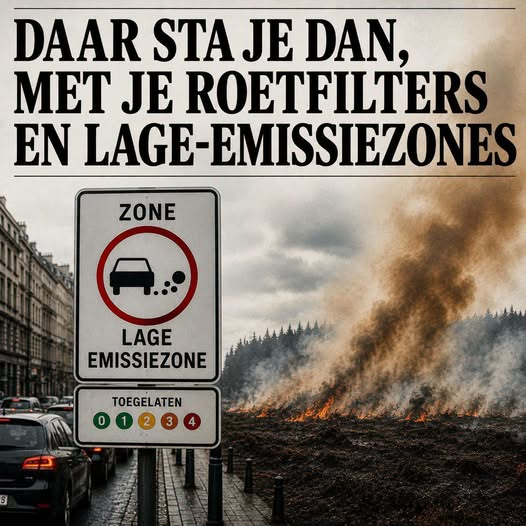 WimdenOudsten's tweet photo. Jarenlang worden automobilisten aangespoord om hun uitstoot te verminderen.
Roetfilters. Lage-emissiezones. Strengere Euro-normen. Dieselwagens die uit stadscentra worden geweerd. Milieustickers. Belastingen. Elektrificatie.
Alles om de uitstoot van fijnstof stap voor stap naar beneden te krijgen.
En dan brandt er gedurende enkele dagen een enorm natuurgebied.
𝗘𝗘́𝗡 𝗕𝗥𝗔𝗡𝗗. 𝗩𝗜𝗘𝗥 𝗗𝗔𝗚𝗘𝗡. 𝗗𝗨𝗜𝗭𝗘𝗡𝗗𝗘𝗡 𝗛𝗘𝗖𝗧𝗔𝗥𝗘𝗡.
De brand in de Hoge Venen trof naar schatting ongeveer 3.000 hectare. Omdat daarbij niet alleen vegetatie maar ook veengebied betrokken is, produceert zo'n brand uitzonderlijk veel fijnstof. Smeulend veen is namelijk een bijzonder krachtige bron van PM2,5: microscopisch kleine deeltjes die diep in de longen kunnen doordringen.
Op basis van emissiefactoren voor veenbranden kwamen we voor deze brand tot een voorlopige orde-grootte van maximaal ongeveer:
𝟱.𝟬𝟬𝟬 𝗧𝗢𝗡 𝗣𝗠𝟮,𝟱
Dat is:
𝟱 𝗠𝗜𝗟𝗝𝗢𝗘𝗡 𝗞𝗜𝗟𝗢𝗚𝗥𝗔𝗠 𝗙𝗜𝗝𝗡𝗦𝗧𝗢𝗙.
En nu wordt het interessant.
Wanneer we die hoeveelheid vergelijken met de jaarlijkse PM2,5-uitstoot die aan Belgische personenwagens kan worden toegerekend, komen we in de buurt van:
𝗢𝗡𝗚𝗘𝗩𝗘𝗘𝗥 𝗩𝗜𝗘𝗥 𝗝𝗔𝗔𝗥.
Lees dat nog eens.
𝗜𝗻 𝗮𝗺𝗽𝗲𝗿 𝘃𝗶𝗲𝗿 𝗱𝗮𝗴𝗲𝗻 𝘁𝗶𝗷𝗱 𝗯𝗲𝗿𝗲𝗶𝗸𝘁𝗲 𝗾𝘂𝗮 𝗳𝗶𝗷𝗻𝘀𝘁𝗼𝗳𝗺𝗮𝘀𝘀𝗮 𝗱𝗲𝘇𝗲 𝗯𝗿𝗮𝗻𝗱 𝗱𝗲𝘇𝗲𝗹𝗳𝗱𝗲 𝗼𝗿𝗱𝗲 𝘃𝗮𝗻 𝗴𝗿𝗼𝗼𝘁𝘁𝗲 𝗮𝗹𝘀 𝗔𝗟𝗟𝗘 𝗕𝗲𝗹𝗴𝗶𝘀𝗰𝗵𝗲 𝗽𝗲𝗿𝘀𝗼𝗻𝗲𝗻𝘄𝗮𝗴𝗲𝗻𝘀 𝘀𝗮𝗺𝗲𝗻 𝗴𝗲𝗱𝘂𝗿𝗲𝗻𝗱𝗲 𝗼𝗻𝗴𝗲𝘃𝗲𝗲𝗿 𝗩𝗜𝗘𝗥 𝗝𝗔𝗔𝗥.
Meer dan zes miljoen personenwagens.
Dag na dag.
Week na week.
Maand na maand.
𝗩𝗶𝗲𝗿 𝗷𝗮𝗮𝗿 𝗹𝗮𝗻𝗴.
Tegenover:
𝗲́𝗲́𝗻 𝗯𝗿𝗮𝗻𝗱 𝘃𝗮𝗻 𝘃𝗶𝗲𝗿 𝗱𝗮𝗴𝗲𝗻.
𝗗𝗔𝗔𝗥 𝗦𝗧𝗔 𝗝𝗘 𝗗𝗔𝗡…
Met je roetfilter.
Met je lage-emissiezone.
Met je strengere emissienormen.
Met je verbod op oudere diesels.
Met de miljardeninvesteringen om voertuigen telkens een beetje schoner te maken.
Dit betekent uiteraard niet dat maatregelen tegen luchtverontreiniging nutteloos zijn. Elke vermeden uitstoot blijft vermeden uitstoot.
Maar het plaatst de 𝘀𝗰𝗵𝗮𝗮𝗹 van een grote natuur- en veenbrand wel in een totaal ander perspectief.
We spreken bij zo'n brand niet over een paar auto's die wat meer uitstoten.
We spreken over 𝗺𝗶𝗹𝗷𝗼𝗲𝗻𝗲𝗻 𝗸𝗶𝗹𝗼𝗴𝗿𝗮𝗺𝗺𝗲𝗻 𝗳𝗶𝗷𝗻𝘀𝘁𝗼𝗳 𝗱𝗶𝗲 𝗶𝗻 𝗲𝗲𝗻 𝗲𝘅𝘁𝗿𝗲𝗲𝗺 𝗸𝗼𝗿𝘁𝗲 𝗽𝗲𝗿𝗶𝗼𝗱𝗲 𝗶𝗻 𝗱𝗲 𝗮𝘁𝗺𝗼𝘀𝗳𝗲𝗲𝗿 𝘁𝗲𝗿𝗲𝗰𝗵𝘁𝗸𝗼𝗺𝗲𝗻.
En precies daarom verdient ook dit deel van het verhaal aandacht.
Niet alleen hoeveel hectare natuur verloren ging.
Maar ook:
𝗪𝗔𝗧 𝗛𝗘𝗕𝗕𝗘𝗡 𝗗𝗜𝗘 𝗩𝗜𝗘𝗥 𝗗𝗔𝗚𝗘𝗡 𝗕𝗥𝗔𝗡𝗗 𝗠𝗘𝗧 𝗢𝗡𝗭𝗘 𝗟𝗨𝗖𝗛𝗧 𝗚𝗘𝗗𝗔𝗔𝗡?
En dan wordt het merkwaardig.
Want terwijl er jarenlang uitgebreid wordt gesproken over de fijnstofuitstoot van auto's, roetfilters, lage-emissiezones, dieselverboden en steeds strengere emissienormen, lijkt één vraag na deze enorme brand opvallend weinig aandacht te krijgen:
𝗛𝗢𝗘𝗩𝗘𝗘𝗟 𝗙𝗜𝗝𝗡𝗦𝗧𝗢𝗙 𝗜𝗦 𝗘𝗥 𝗪𝗘𝗥𝗞𝗘𝗟𝗜𝗝𝗞 𝗩𝗥𝗜𝗝𝗚𝗘𝗞𝗢𝗠𝗘𝗡?
Waar zijn de officiële berekeningen?
Waar zijn de emissieschattingen?
Waar is de vergelijking met de jaarlijkse uitstoot van het Belgische wagenpark?
Waar is het politieke debat hierover?
En waar zijn de grote krantenkoppen over de hoeveelheid PM2,5 die in amper vier dagen in onze atmosfeer terechtkwam?
𝗢𝗽𝘃𝗮𝗹𝗹𝗲𝗻𝗱 𝘀𝘁𝗶𝗹.
Dat betekent niet dat de media of de politiek bewust iets verzwijgen. Daarvoor is geen bewijs.
Maar het contrast is moeilijk te negeren.
Wanneer het over de auto gaat, telt haast iedere gram.
Wanneer één enorme brand 𝗺𝗶𝗹𝗷𝗼𝗲𝗻𝗲𝗻 𝗸𝗶𝗹𝗼𝗴𝗿𝗮𝗺𝗺𝗲𝗻 𝗳𝗶𝗷𝗻𝘀𝘁𝗼𝗳 produceert, zou je verwachten dat dezelfde meetlat wordt bovengehaald.
Zeker wanneer de orde van grootte zo extreem is:
𝟰 𝗗𝗔𝗚𝗘𝗡 𝗕𝗥𝗔𝗡𝗗 𝗧𝗘𝗚𝗘𝗡𝗢𝗩𝗘𝗥 𝟰 𝗝𝗔𝗔𝗥 𝗥𝗜𝗝𝗗𝗘𝗡 𝗠𝗘𝗧 𝗔𝗟𝗟𝗘 𝗕𝗘𝗟𝗚𝗜𝗦𝗖𝗛𝗘 𝗣𝗘𝗥𝗦𝗢𝗡𝗘𝗡𝗪𝗔𝗚𝗘𝗡𝗦.
Dat toch nieuws?
Dan zou je verwachten dat wetenschappers, overheid, politiek én media zo snel mogelijk willen weten hoeveel PM2,5 werkelijk is vrijgekomen.
Want wanneer we automobilisten vragen om elke gram uitstoot te verminderen, mogen we toch minstens verwachten dat bij een natuurramp van deze omvang wordt onderzocht hoeveel 𝘁𝗼𝗻𝗻𝗲𝗻 fijnstof daadwerkelijk zijn vrijgekomen.
𝗺𝗲𝘁𝗲𝗻, 𝗯𝗲𝗿𝗲𝗸𝗲𝗻𝗲𝗻, 𝘃𝗲𝗿𝗴𝗲𝗹𝗶𝗷𝗸𝗲𝗻 𝗲𝗻 𝘁𝗿𝗮𝗻𝘀𝗽𝗮𝗿𝗮𝗻𝘁 𝗰𝗼𝗺𝗺𝘂𝗻𝗶𝗰𝗲𝗿𝗲𝗻.
Niet alleen wanneer het over auto's gaat.
Maar ook wanneer één gigantische natuurbrand plots een ongemakkelijke vergelijking oplevert.
𝗛𝗢𝗘𝗩𝗘𝗘𝗟 𝗙𝗜𝗝𝗡𝗦𝗧𝗢𝗙 𝗛𝗘𝗘𝗙𝗧 𝗗𝗘𝗭𝗘 𝗕𝗥𝗔𝗡𝗗 𝗪𝗘𝗥𝗞𝗘𝗟𝗜𝗝𝗞 𝗨𝗜𝗧𝗚𝗘𝗦𝗧𝗢𝗧𝗘𝗡?
En als we jarenlang iedere gram fijnstof van die auto's belangrijk genoeg vinden om er beleid rond te bouwen, dan mogen we toch minstens vragen hoeveel miljoenen kilogrammen er tijdens deze brand werkelijk zijn vrijgekomen.
𝗩𝗿𝗲𝗲𝗺𝗱 𝗱𝗮𝘁 𝗽𝗿𝗲𝗰𝗶𝗲𝘀 𝗱𝗮́𝘁 𝗰𝗶𝗷𝗳𝗲𝗿 𝘃𝗼𝗼𝗿𝗹𝗼𝗽𝗶𝗴 𝘇𝗼 𝘄𝗲𝗶𝗻𝗶𝗴 𝗮𝗮𝗻𝗱𝗮𝗰𝗵𝘁 𝗸𝗿𝗶𝗷𝗴𝘁.