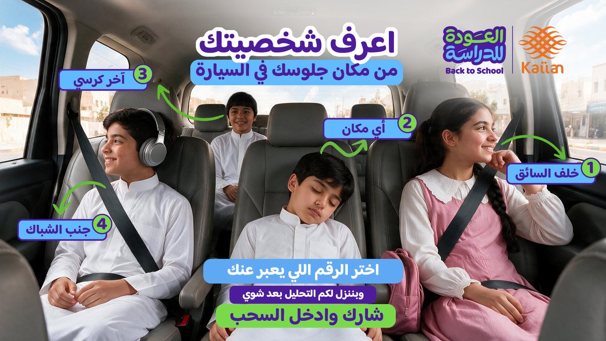 Kaiian_KSA's tweet photo. اخترت مكانك؟ 👀
يلا نشوف وش تقول شخصيتك😉

وانتظر المفاجأة يمكن تكون أحد الفائزين بـمبلغ  150 ريال من #كيان. 🚗💰 https://t.co/lu84lHb6S7