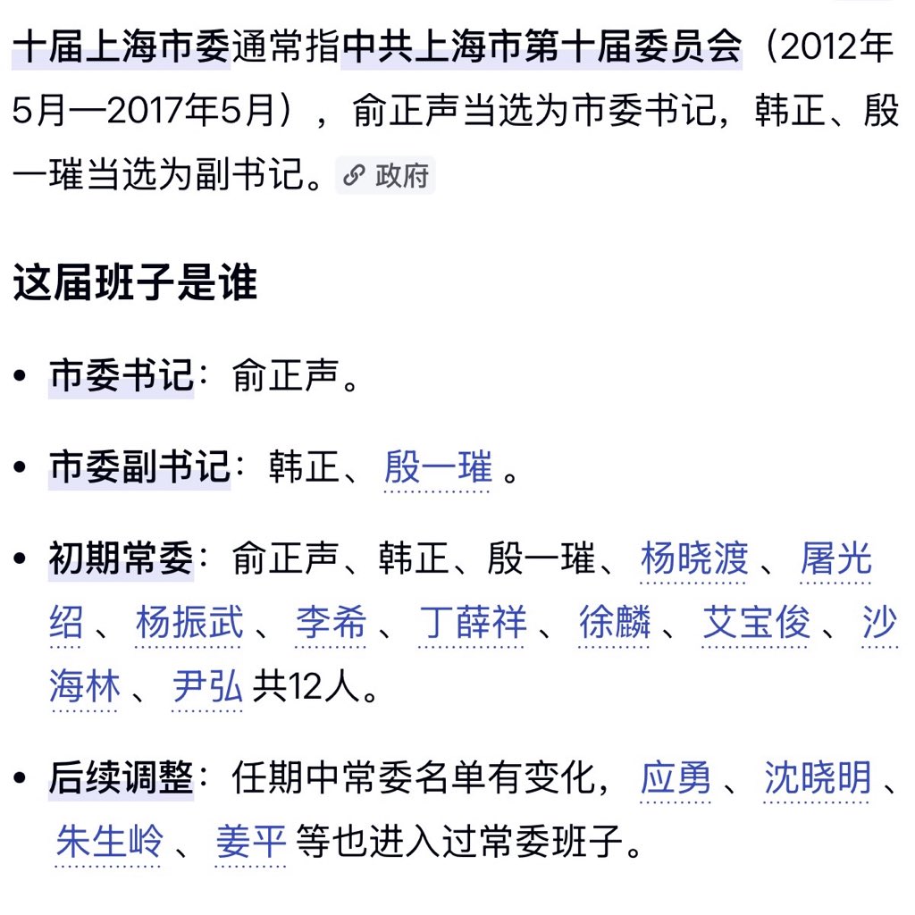yeqi0908's tweet photo. @satohou1 上海这一届市委可能是历史上前途最光明的一个班子了 https://t.co/5Rl30WFxMA