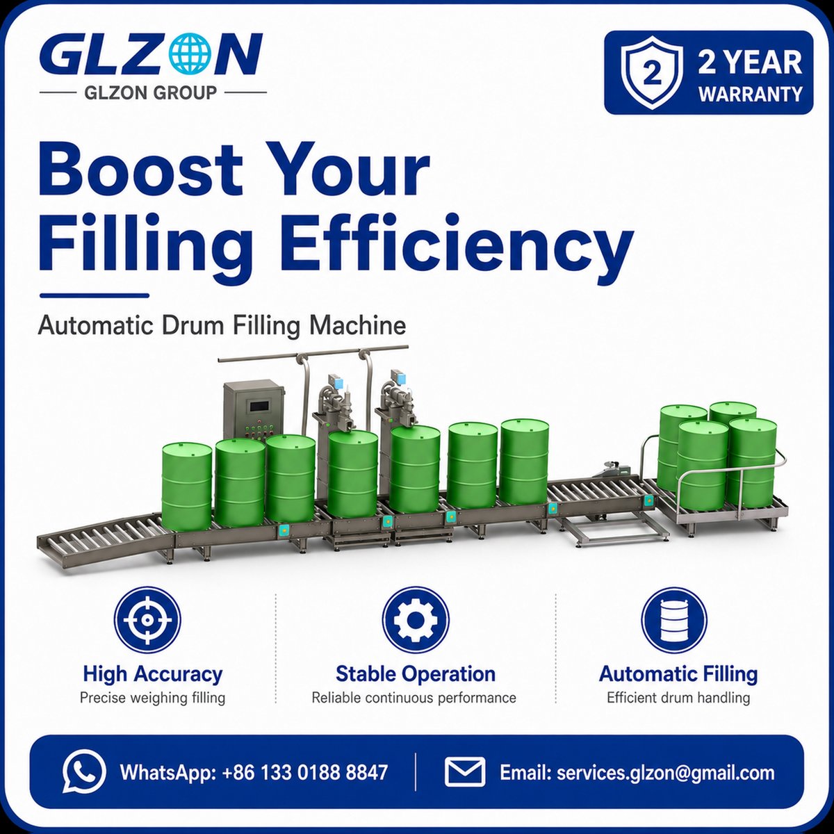 GlzonM's tweet photo. π± WhatsApp: +86 133 0188 8847
π§ Email: services.glzon@gmail.com
#HotBitumenDrumFillingMachine #BitumenFillingMachine #BitumenDrumFiller #200LDrumFillingMachine #BarrelFillingMachine #HotLiquidFilling #HighTemperatureFilling https://t.co/lY92Sb1rxX