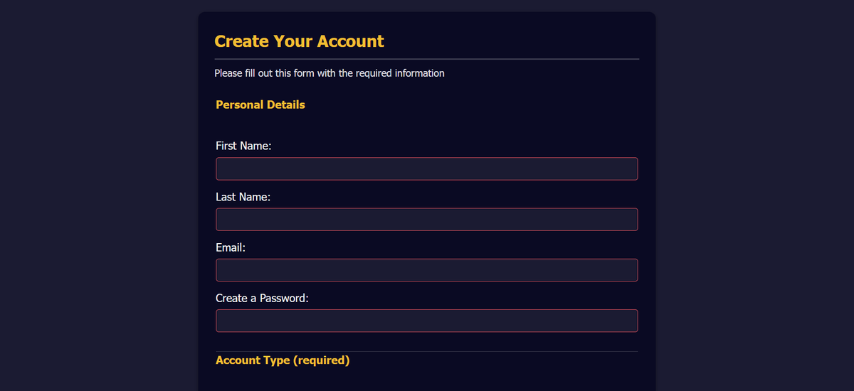 peter_techie's tweet photo. Built a responsive Account Setup page with pure HTML &amp; CSS 🚀

Custom checkboxes, form validation, dark UI, fully responsive.

Code here 👇
https://t.co/M4m4WaQwVv

#100DaysOfCode #WebDev #CSS https://t.co/7CLBjldTIM