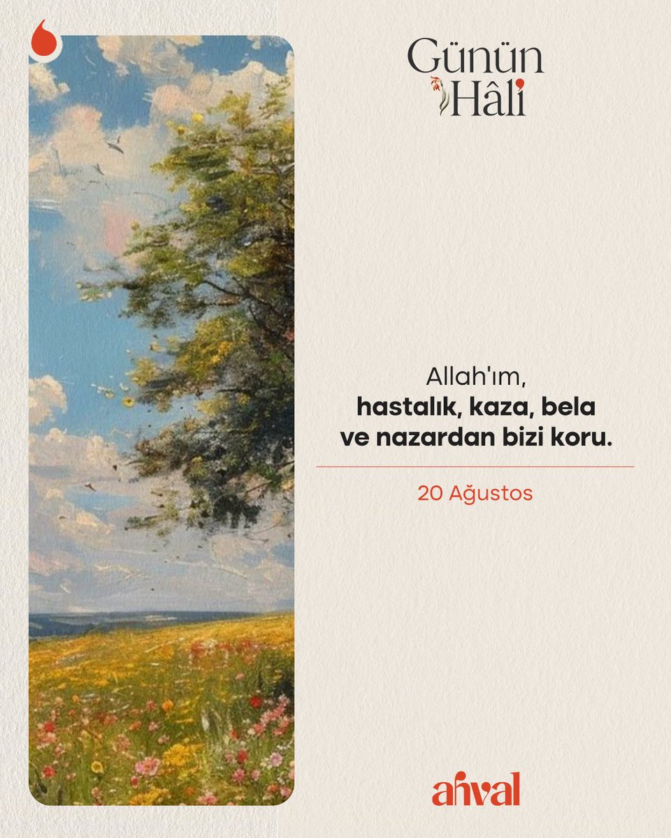 ahvalcom's tweet photo. Allah’ım, hastalık, kaza, bela ve nazarlardan bizi koru🤲🏻 https://t.co/GSqC9eeD00