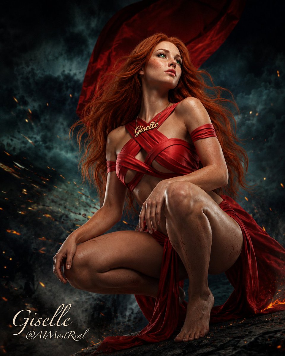 AImostReal's tweet photo. Storm Queen ❤️⚡
Red silk, wind, and a sky that won’t calm down.
I didn’t come to kneel quietly.
This is the one who stares the storm down.
#Giselle #StormQueen #RedReign https://t.co/UP6GDQep5U