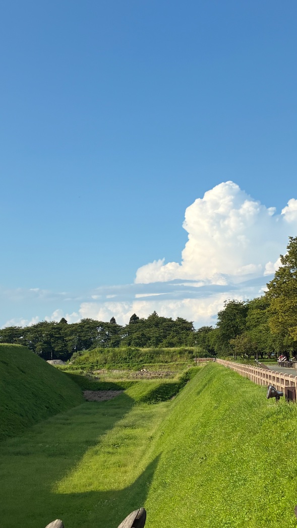 syko345's tweet photo. 青い空と雲とお城の色々とで一緒に撮るの良いなぁ
2026.8.22 霞城公園 https://t.co/WCcMJGeOtm