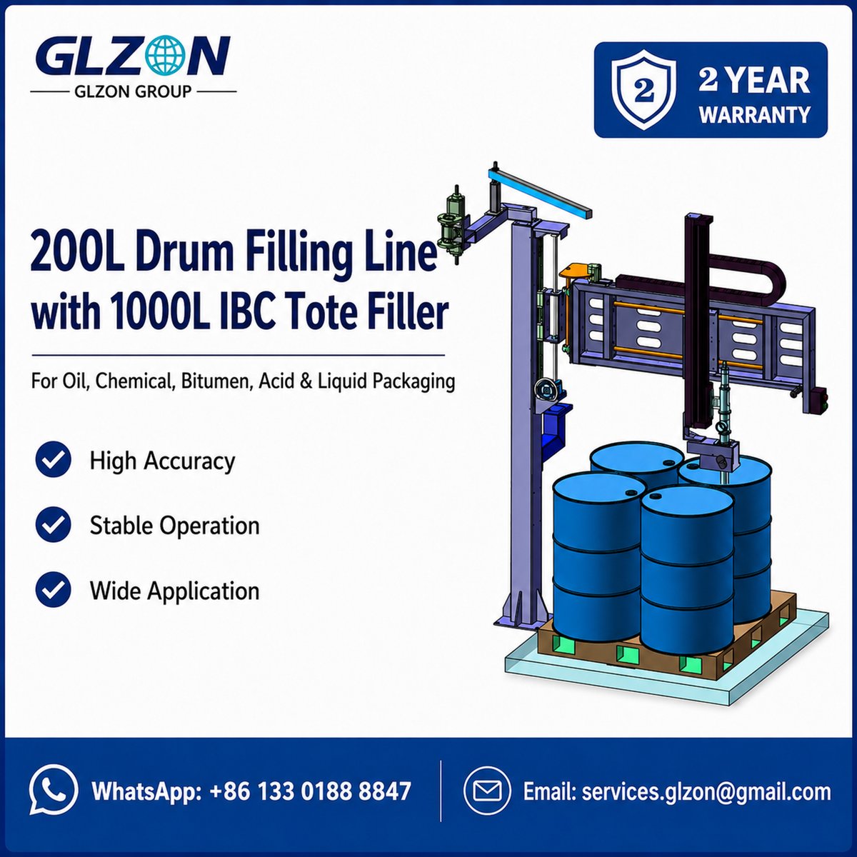 GlzonM's tweet photo. π± WhatsApp: +86 133 0188 8847
π§ Email: services.glzon@gmail.com
#200LDrumFillingMachine #1000LIBCFillingMachine #DrumFillingLine #IBCFillingMachine #IBCToteFiller #OilFillingMachine #ChemicalFillingMachine #BitumenFillingMachine #AcidFillingMachine https://t.co/vi0foCvzAm