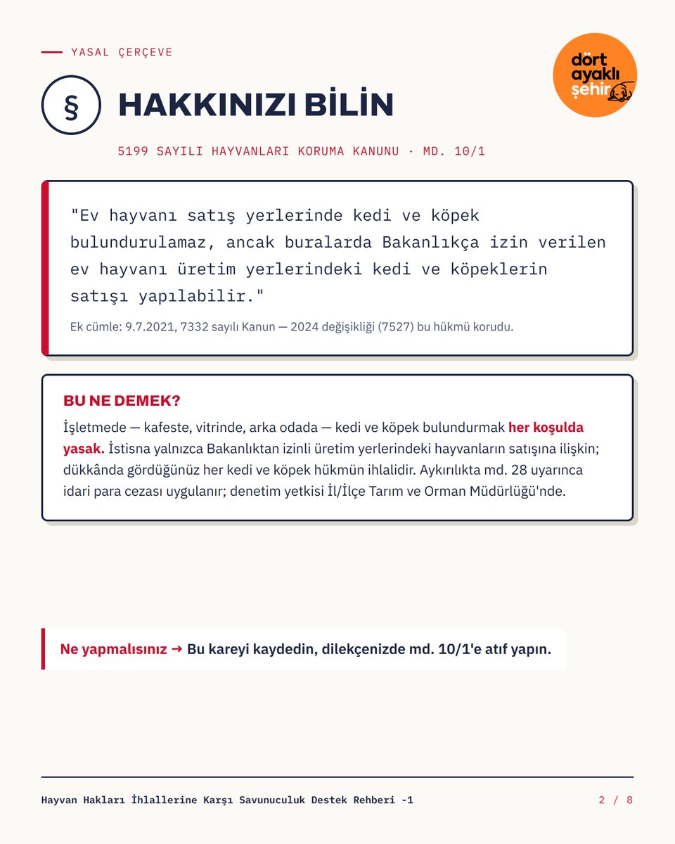 dortayaklisehir's tweet photo. Dört Ayaklı Şehir - Hayvan Hakları İhlallerine Karşı Savunuculuk Destek Rehberi yola çıktı. Öne çıkan hayvan hakları ihlallerine karşı şikayet ve bildirim örneklerini paylaşacağız.  

1. Konu: Kedi-köpek satıldığına tanık olursanız ne yapmalısınız?

https://t.co/1PxmKz78uQ

Hayvan hakları ihlallerine, artan şiddete ve hayvanların alınıp satılmasına daha fazla seyirci kalmamak için yapabileceğiniz şeyler var. Siz de CİMER başvurunuzu yapın, hep birlikte şiddete karşı ihtimamı örgütleyelim.

#SokakHayvanlarıSahipsizDeğil #CanYoldaşınıYaşat