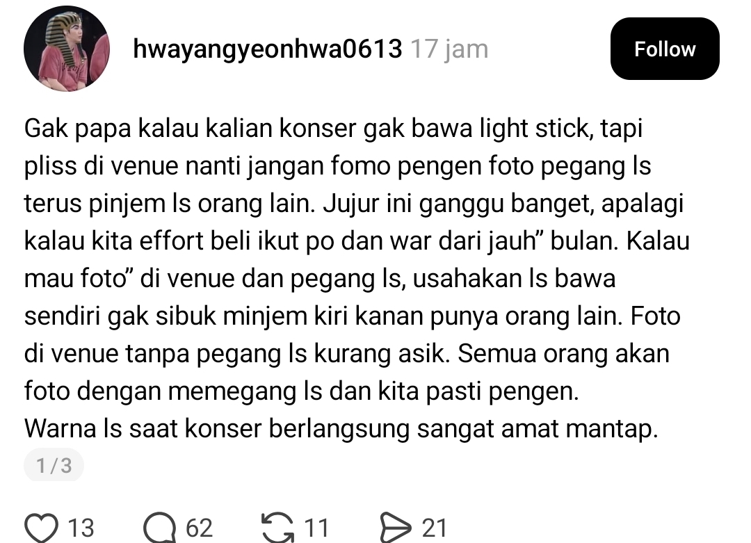 starfess's tweet photo. -star, sekarang jadi takut kalau nonton konser terus mau minjem ls org cuma buat foto sebentar https://t.co/qJFvGczmSt