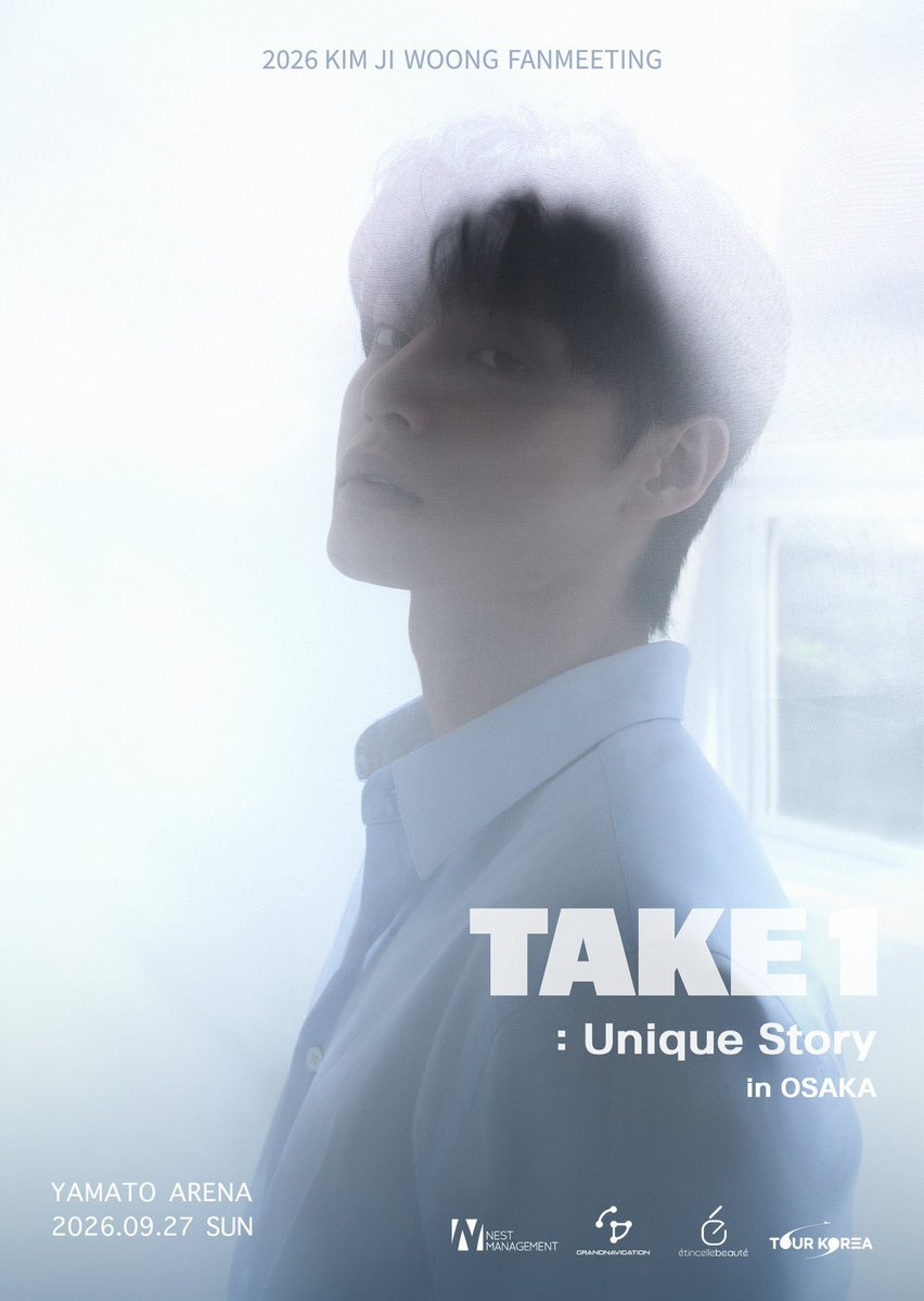 gkjw_'s tweet photo. 📢 2026 KIM JI WOONG FANMEETING [TAKE 1 : Unique Story] in OSAKA Announcement & TICKET NOTICE

[Concert Information] - Title : 2026 KIM JI WOONG FANMEETING [TAKE 1 : Unique Story] in OSAKA - Date : September 27, 2026 (Sun) 1:00 PM / 6:00 PM (JST) - Venue : YAMATO ARENA - Ticket Price : VIP 22,000 JPY / S 18,000 JPY / General 16,000 JPY - Local Information Site : https://t.co/uG6OHHiktu 

[Ticket Sales Schedule] ▷ 1st Advance Sale - Application Period : August 25 (Tue) ~ August 31 (Mon) - Lottery Results Announcement : September 1 (Tue)

▷ 2nd Advance Sale - Application Period : September 1 (Tue) ~ September 7 (Mon) - Lottery Results Announcement : September 8 (Tue)

▷ General Sale - Application Period : September 13 (Sun) ~

[Fan Benefits]
- Benefits : Hi-Bye / Group Photo / Sound Check / Guaranteed Arena Area / Signed Poster / Signed Photocard / Signed Polaroid / Admission Photocard
*Benefits may vary depending on the seat category.

[Concert Contact Information]
contact@grandnavigation.info or DM @GN_produce 

#KIMJIWOONG #김지웅 #キムジウン #金地雄