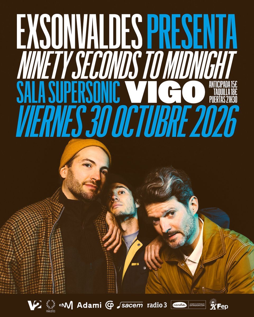 exsonvaldes's tweet photo. A Coruña, Vigo, Santiago, nos vemos en octubre! Las entradas ya están a la venta.
https://t.co/t84zC5TK3u https://t.co/7yD66dPVKZ