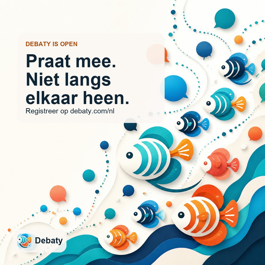 debatycom's tweet photo. Debaty is open.

Een Europees sociaal netwerk met de snelheid van social media en de diepgang van een forum. Volg mensen en onderwerpen, plaats bubbels en praat mee.

De eerste 500 accounts krijgen de Grondlegger-badge.

https://t.co/Tskz7AkOye https://t.co/bszOn9ahRQ