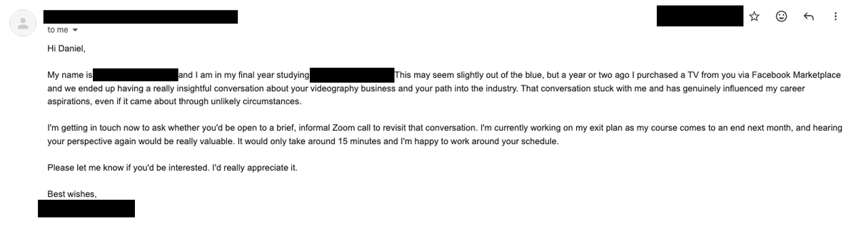 danielcranney's tweet photo. Madness.

Sold a TV years ago on Marketplace, ended up giving the guys a lift (with the TV) to their house, because they were students and had travelled on the bus.

Turns out they studied the same degree as me, so I gave some advice.

2 years later, they send this.... 🤯 https://t.co/DYcy90zTKw