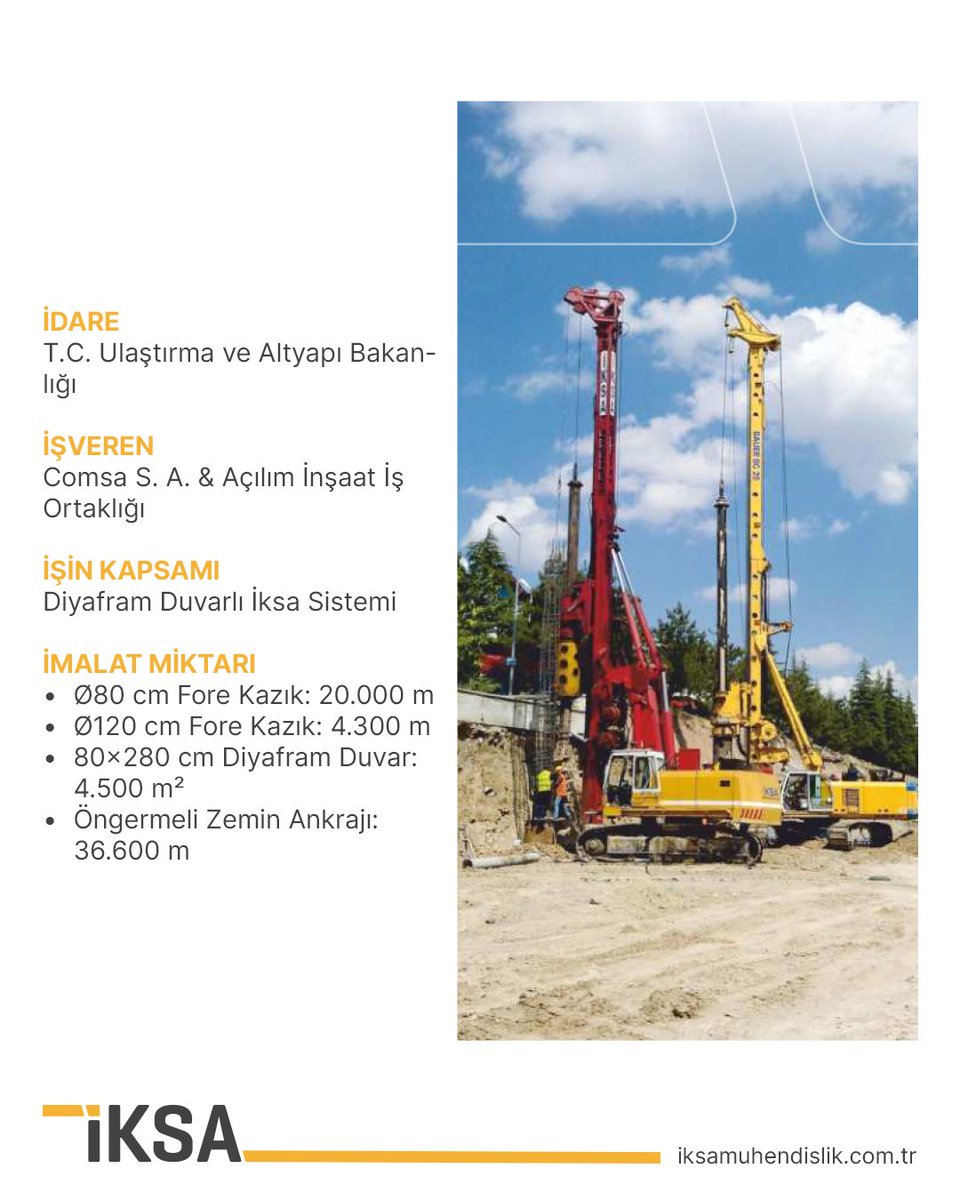 IksaMuhendislik's tweet photo. Başkentin ulaşım altyapısının temelinde mühendislik katkımız var!
Ankara Metrosu M2 ve M3 hatlarında yeraltı yapılarının güvenliğini ileri geoteknik çözümlerimizle sağladık.

 #İksaMühendislik #AnkaraMetrosu #Geoteknik #ZeminMühendisliği #İksaSistemi #DiyaframDuvar #DerinTemel https://t.co/nrwWMz6ogm
