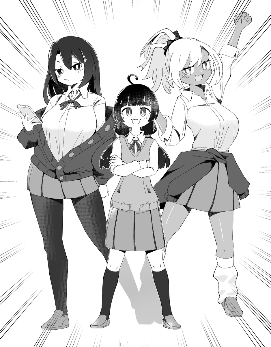 Mok_orz's tweet photo. 仲良しトリオがやってきた！ #OC https://t.co/W7VeAaTzVo