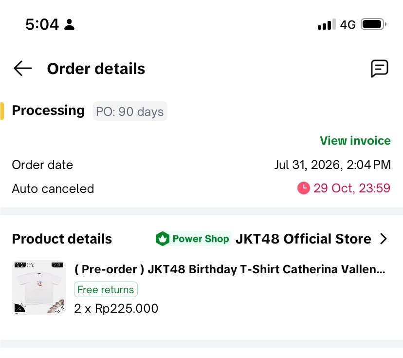 ahrifqiiids's tweet photo. min, ini birthday t-shirt ngirimnya berdasarkan apa ya? saya check out jam 14.00 tepat penjualan bdts erine dibuka tapi hingga hari ini belum dikirim dan masih di proses, dan yang co jam 14.04 juga masih di proses.

kemarin sempet chat via tokped katanya mengirimnya berdasarkan stock vendor. padahal temen2 yang lain yang beli dengan ukuran yang sama co lebih lama dari saya sudah dikirim duluan. tolong penjelasannya min saya chat di tokped gaada balesan lagi soalnya @moshi2jkt48 @officialJKT48